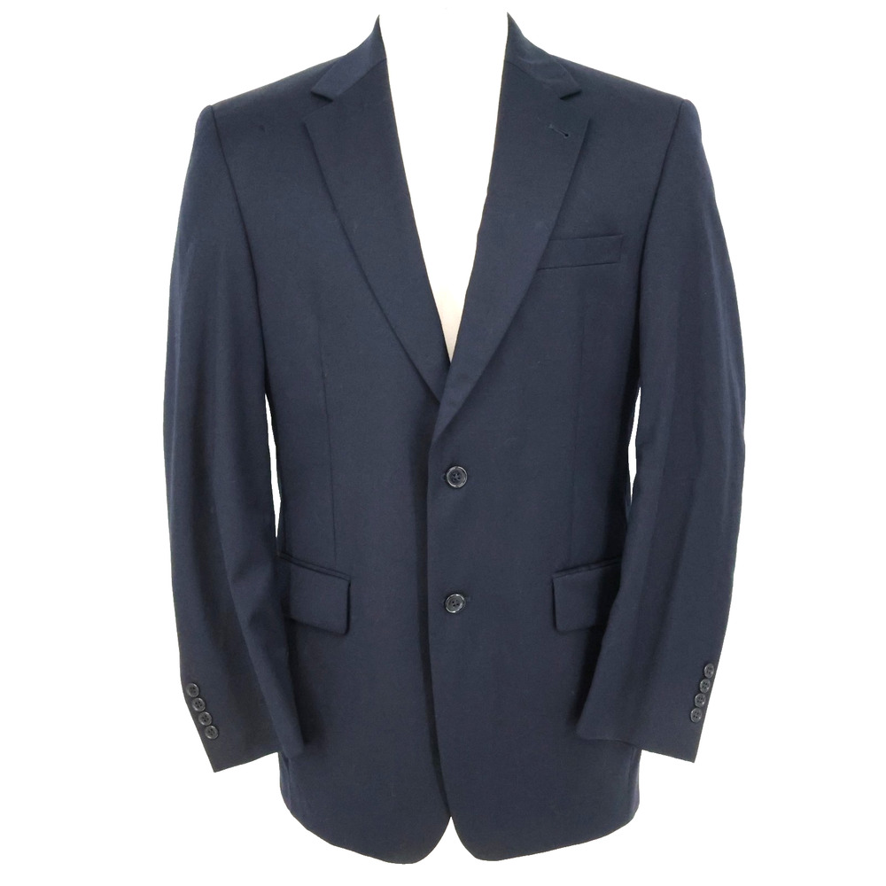 Jos A Bank Sport Coat Mens 40R Dark Navy Blue Wool Jacket 2 Button Pockets Lined